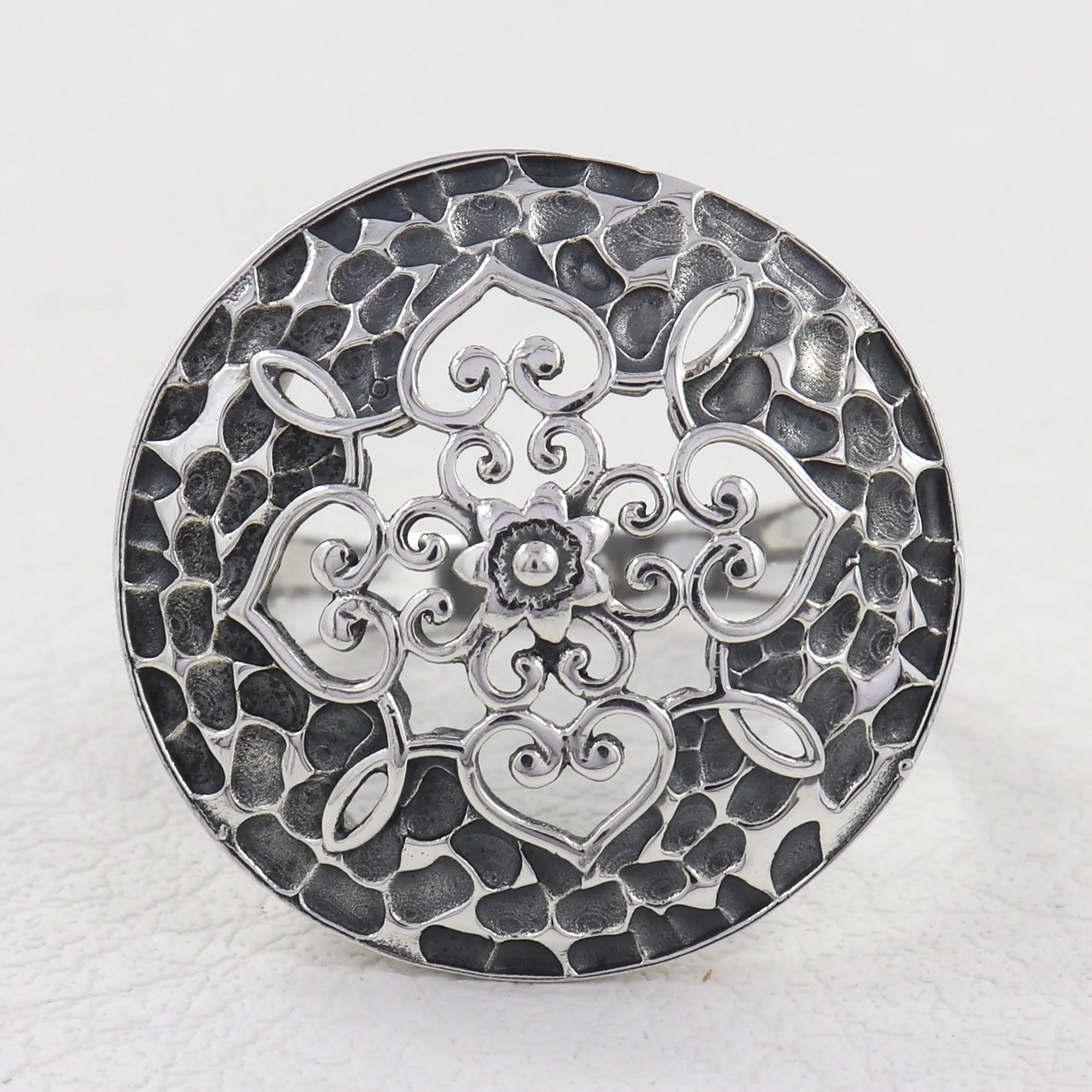 925 Sterling Silver Fillgree Designer Pendant Set