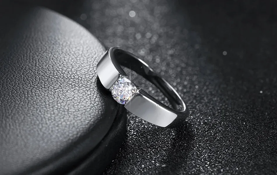925 Sterling Silver Rings For Women Shining crystal engagement wedding Jewelry
