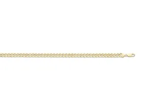 9ct Yellow Gold Silver Infused Curb Bracelet 21cm