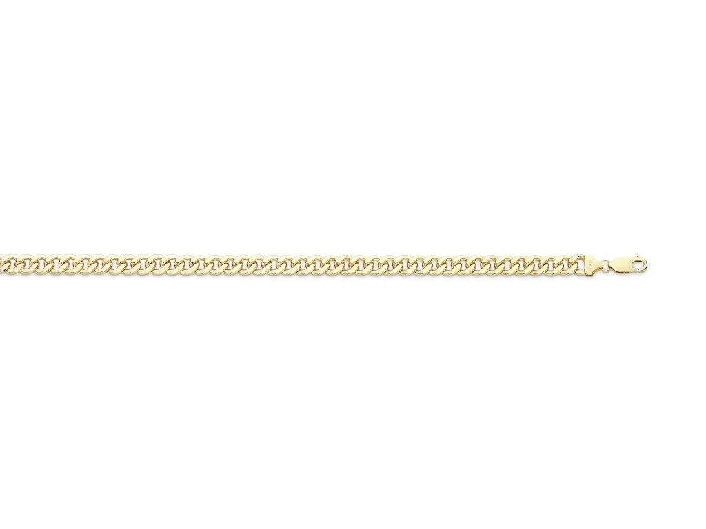 9ct Yellow Gold Silver Infused Curb Bracelet 21cm