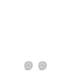Absolute Silver Small Halo Stud Earrings