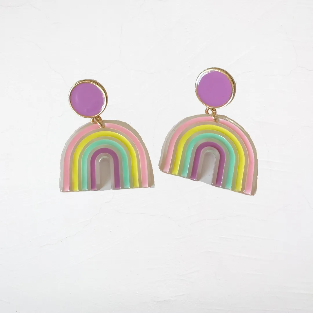 Acrylic Rainbow Earrings