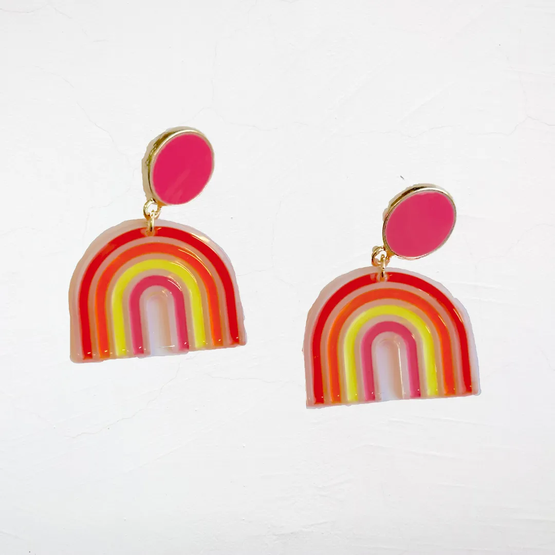 Acrylic Rainbow Earrings