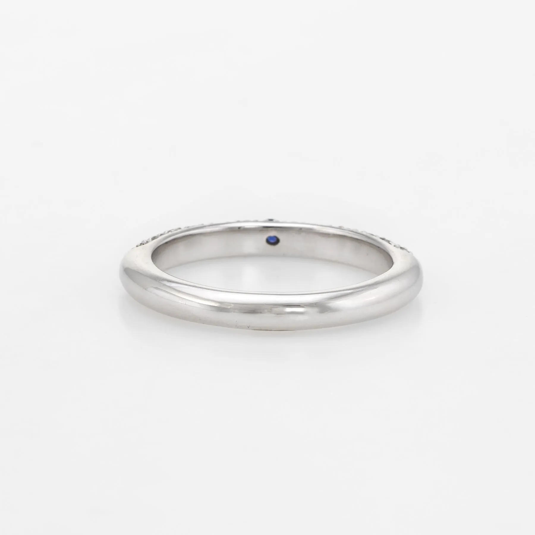 Adolfo Courrier Sapphire Pave Diamond Stacking Ring 18k Gold Sz 5.5 Jewelry