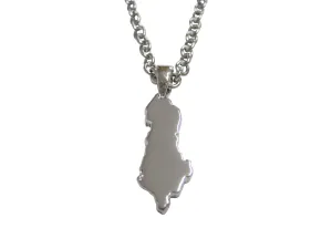 Albania Map Shape Pendant Necklace