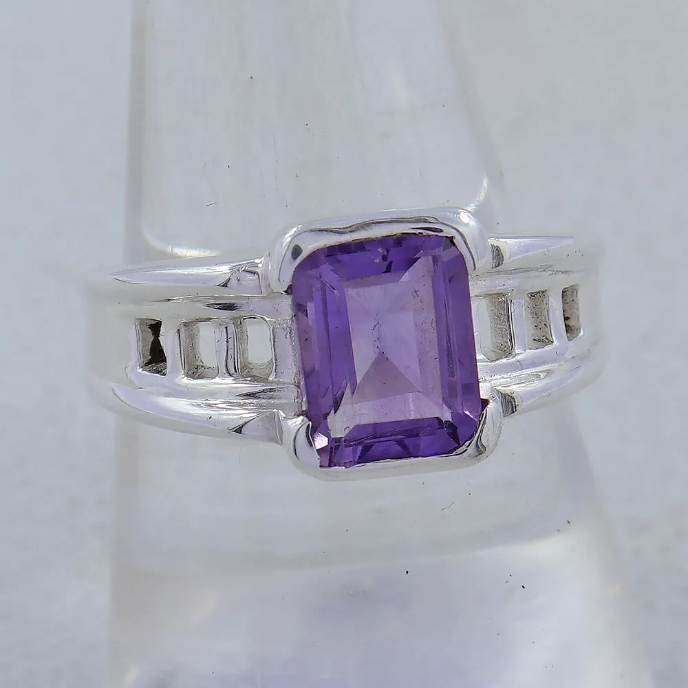 Amethyst Designer Ring 925 Sterling Silver