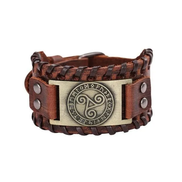 Ancient Celtic Triskelion Nordic Runic Bracelet