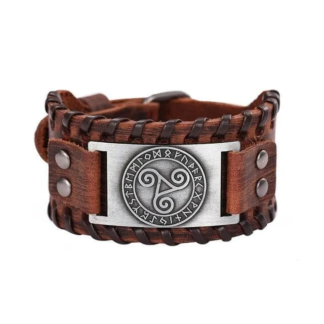 Ancient Celtic Triskelion Nordic Runic Bracelet