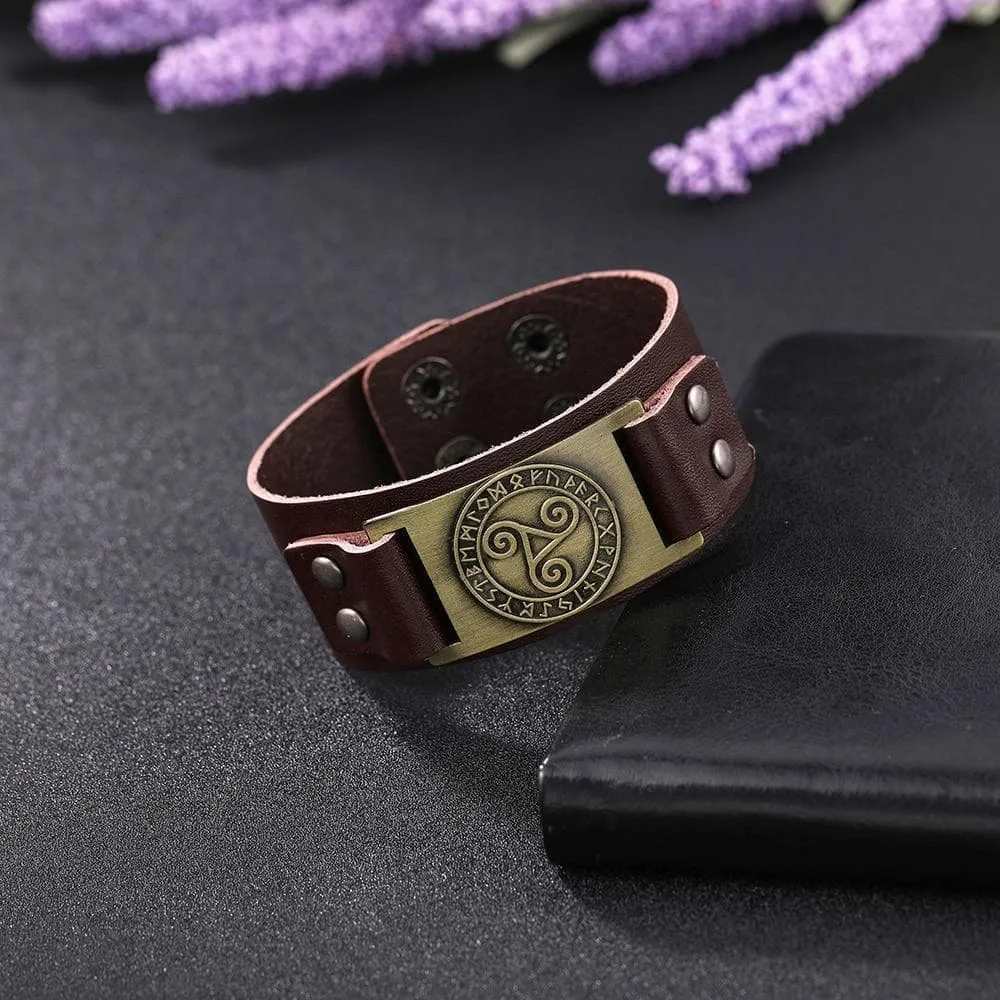 Ancient Celtic Triskelion Nordic Runic Bracelet