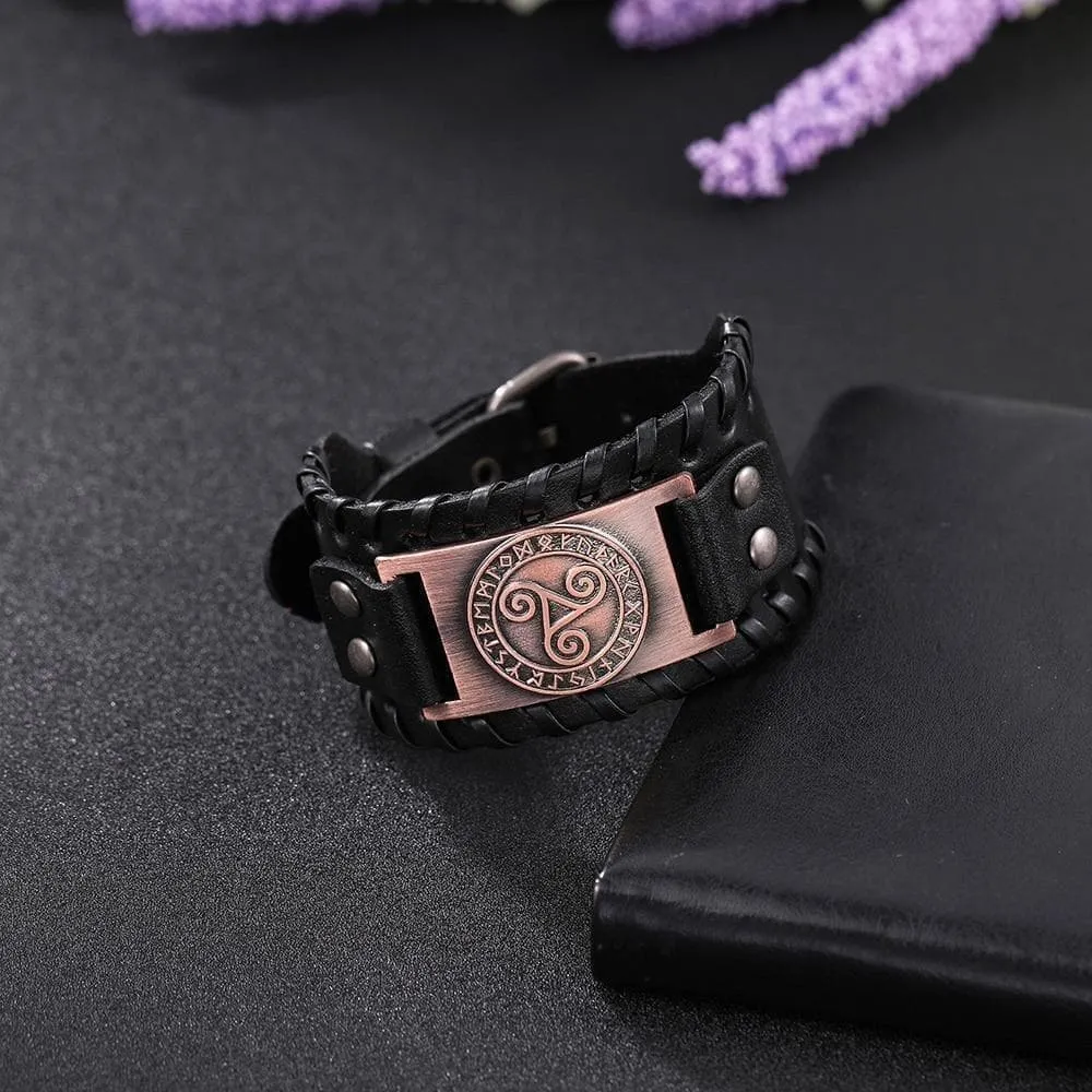 Ancient Celtic Triskelion Nordic Runic Bracelet