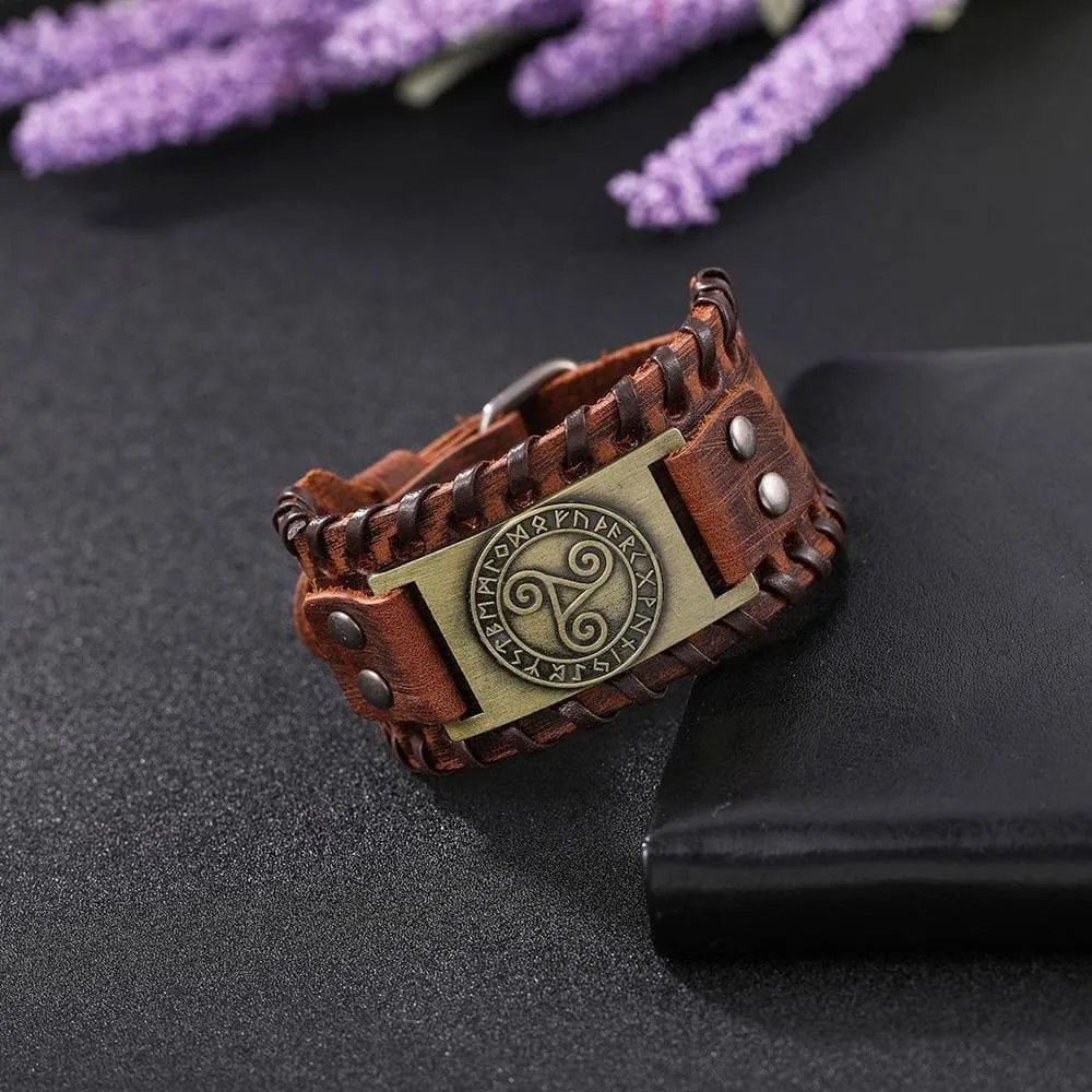 Ancient Celtic Triskelion Nordic Runic Bracelet