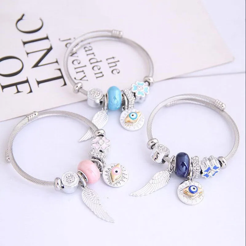 Angel Wings/Devil Eyes Adjustable Bracelet UB3217
