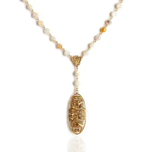 Antigua Rosary Semi-Precious Oyster Shell   Necklace Extender