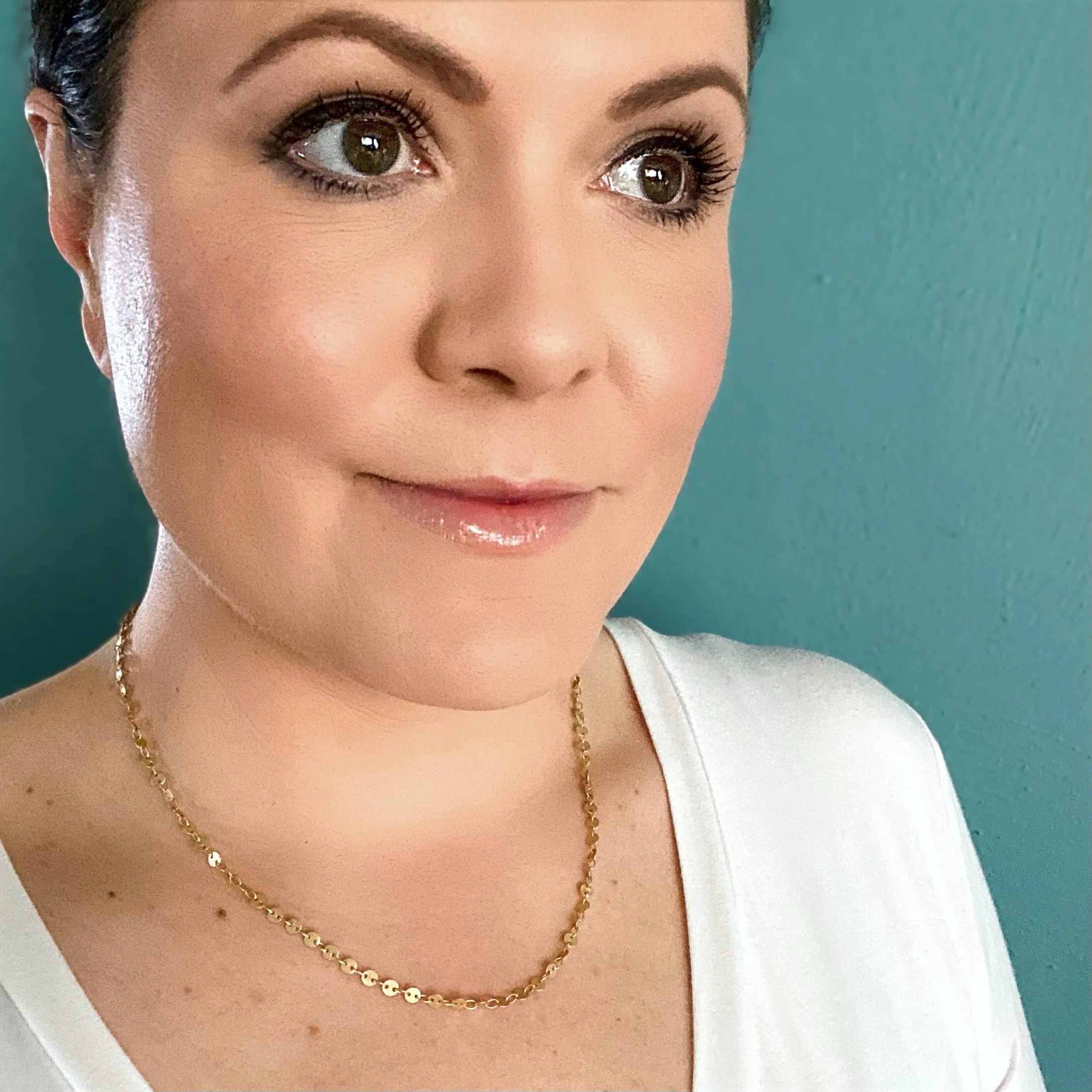 Antiqued Silver Layering Necklaces | Paperclip Chain | Sateliite  Chain | Disc Chain