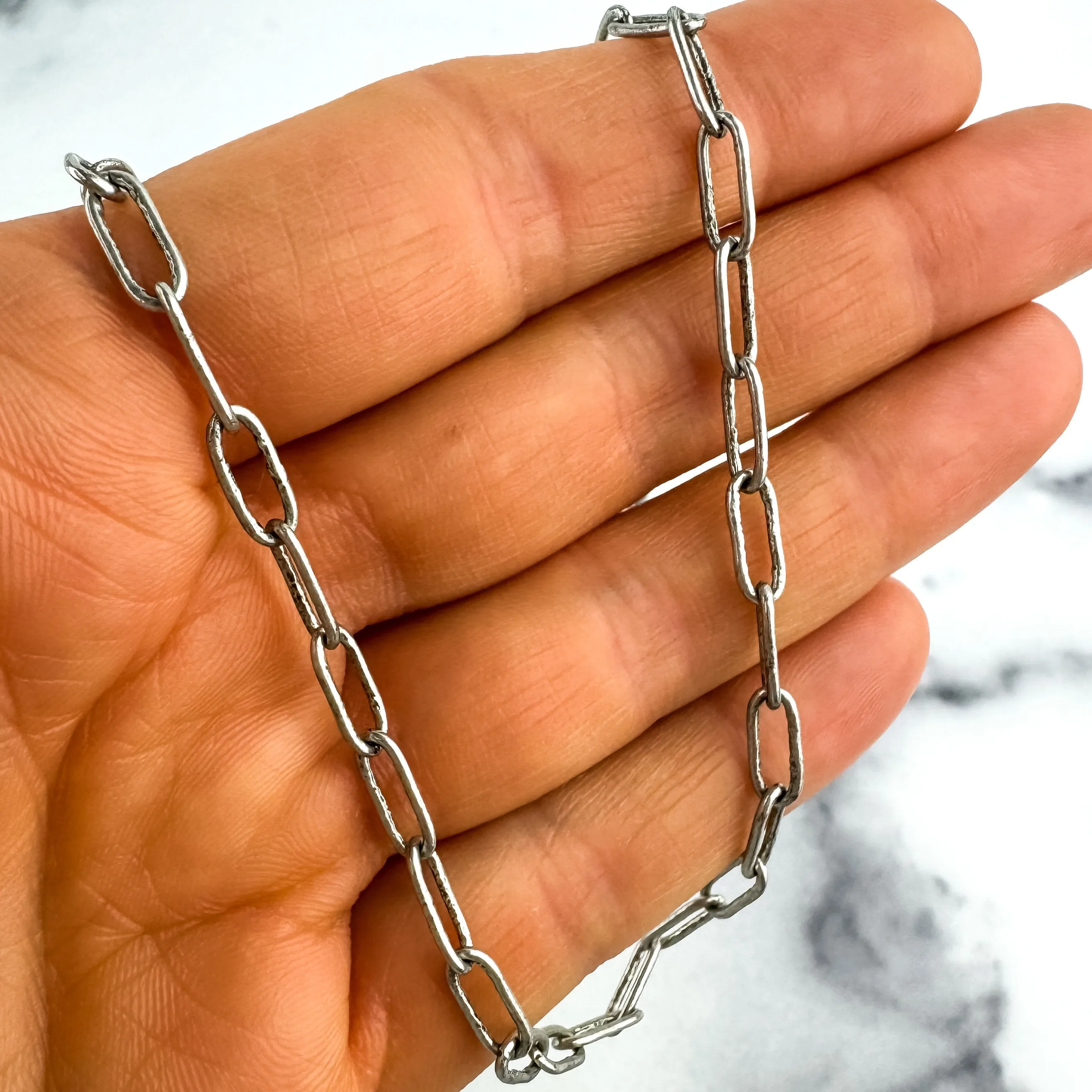 Antiqued Silver Layering Necklaces | Paperclip Chain | Sateliite  Chain | Disc Chain