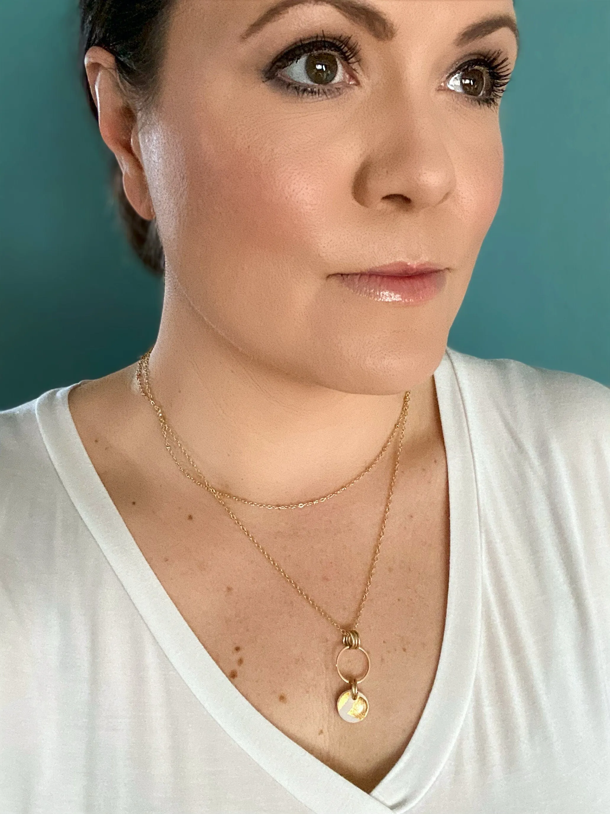 Antiqued Silver Layering Necklaces | Paperclip Chain | Sateliite  Chain | Disc Chain