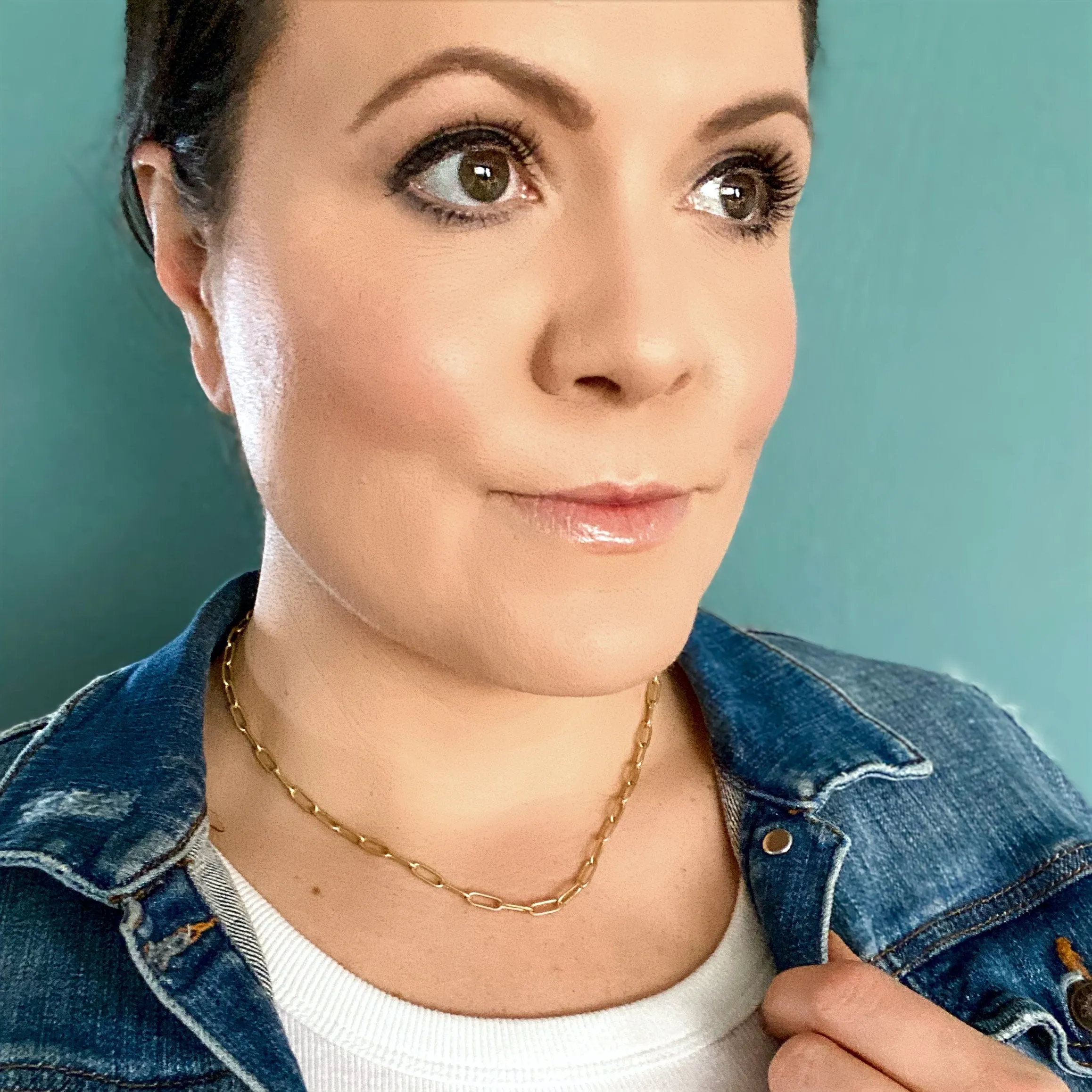 Antiqued Silver Layering Necklaces | Paperclip Chain | Sateliite  Chain | Disc Chain