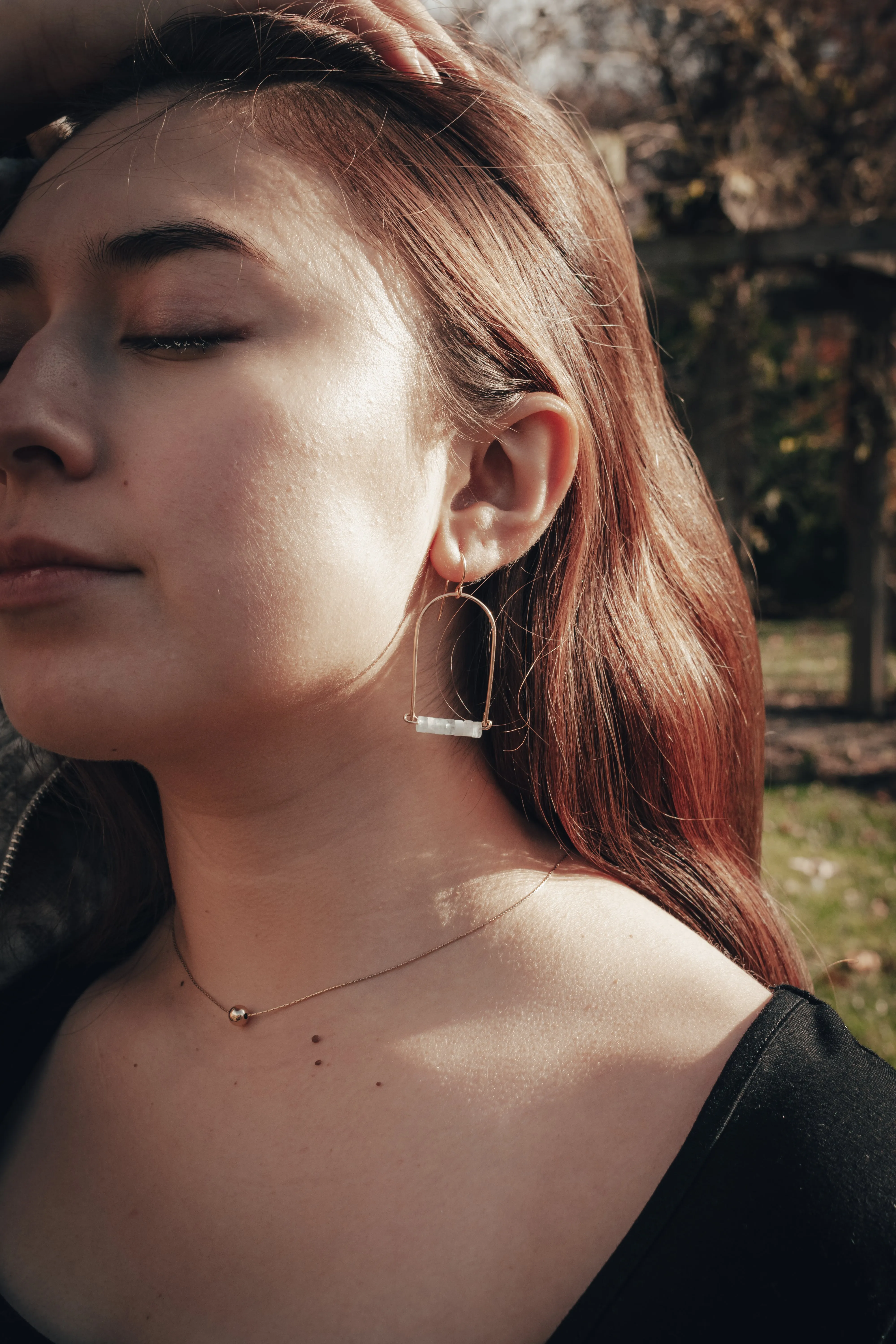 Aquamarine Arch Earrings
