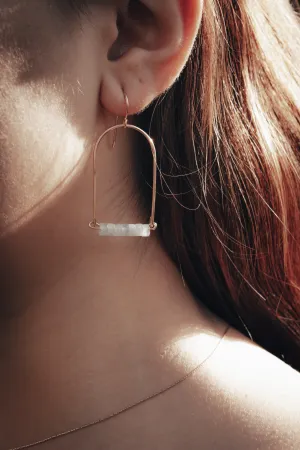 Aquamarine Arch Earrings