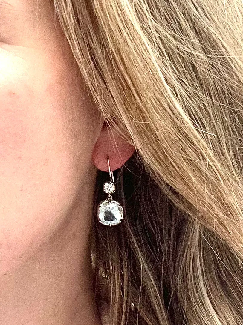 Aquamarine Georgian Earrings
