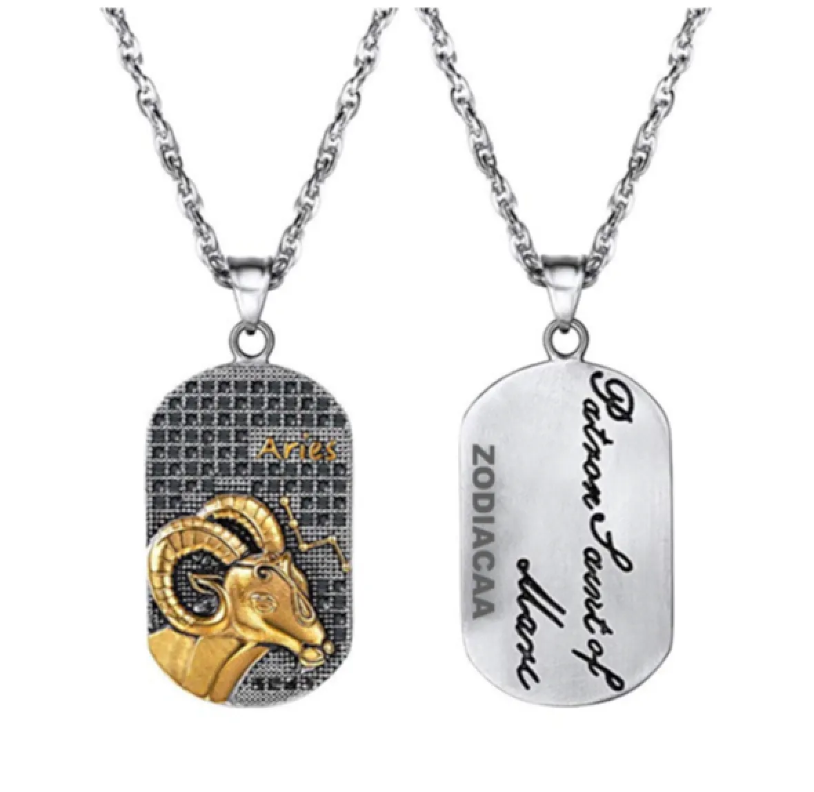 Aries 3D Dog tag necklaces