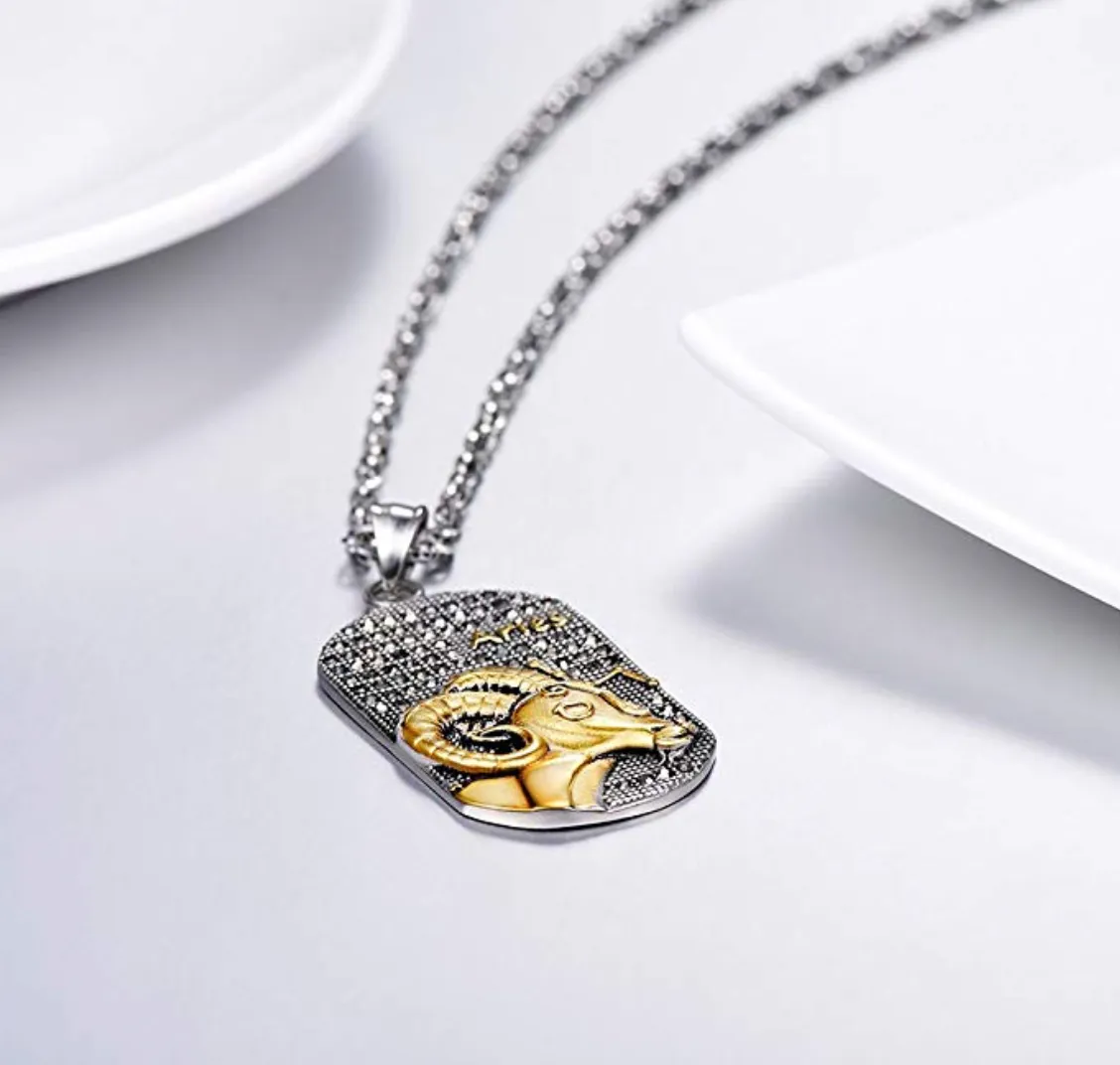 Aries 3D Dog tag necklaces