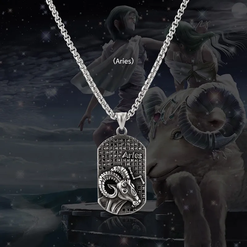 Aries 3D Dog tag necklaces