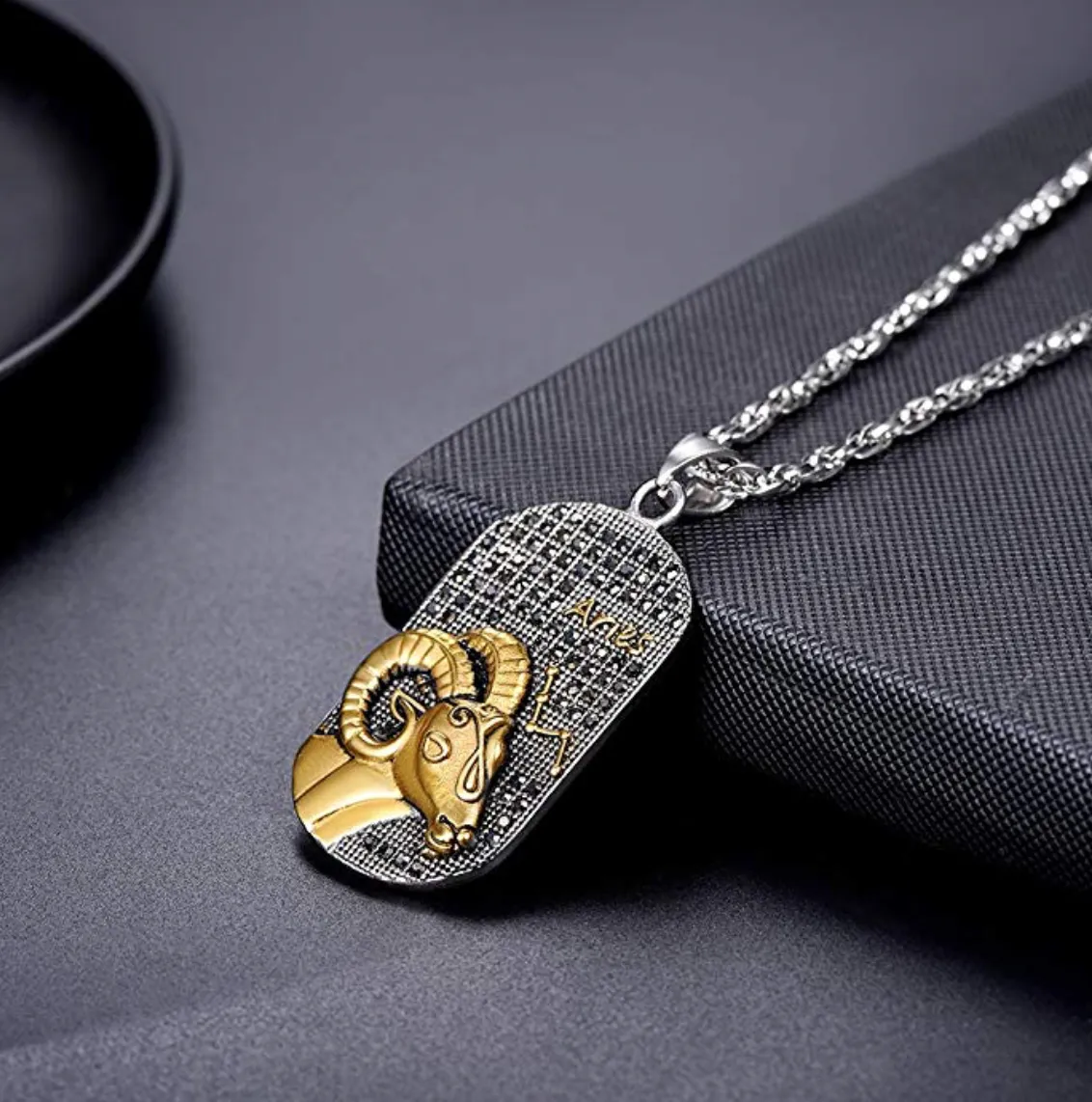 Aries 3D Dog tag necklaces