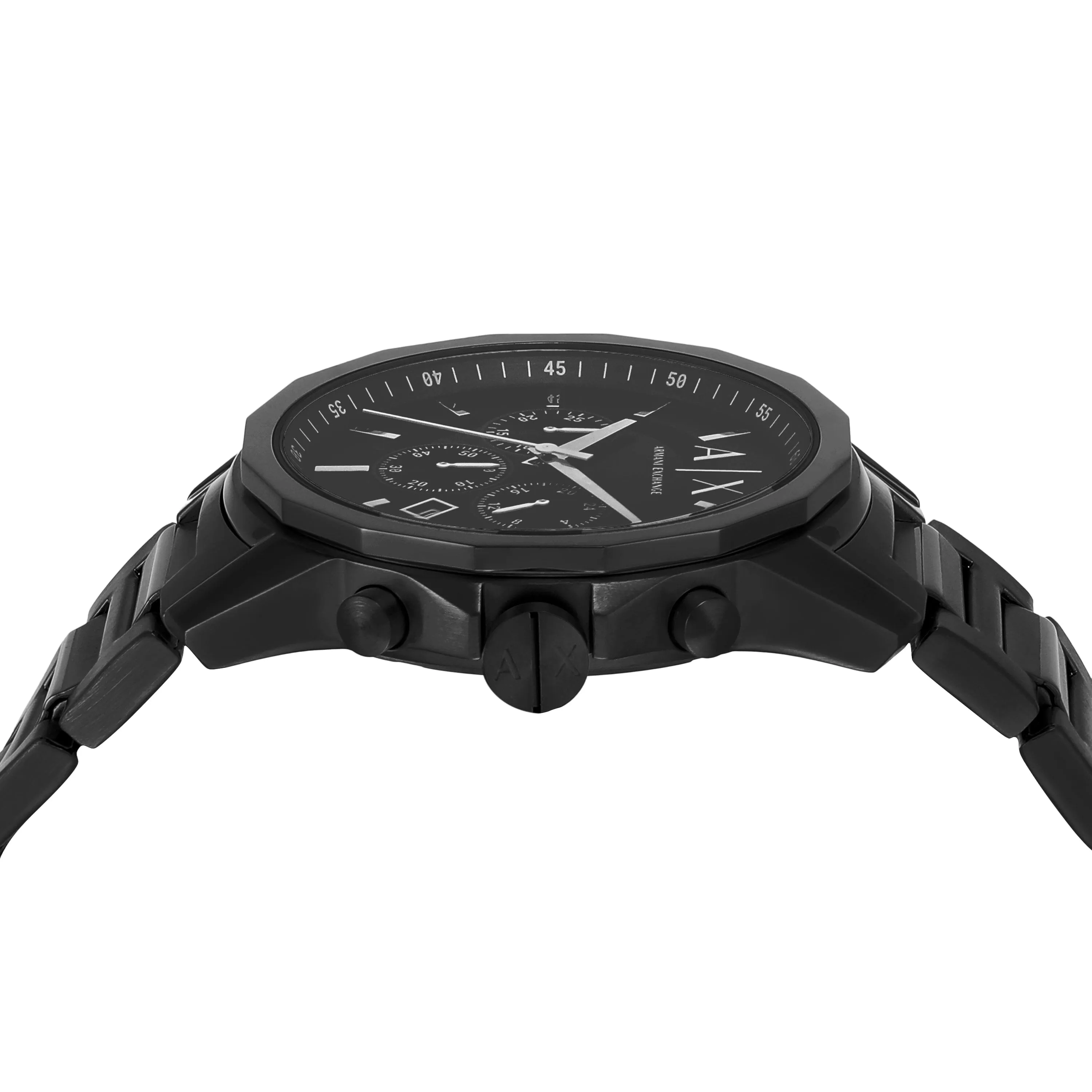 Armani Exchange Chronograph Black Stainless Steel Watch and Bracelet Set AX7153SET