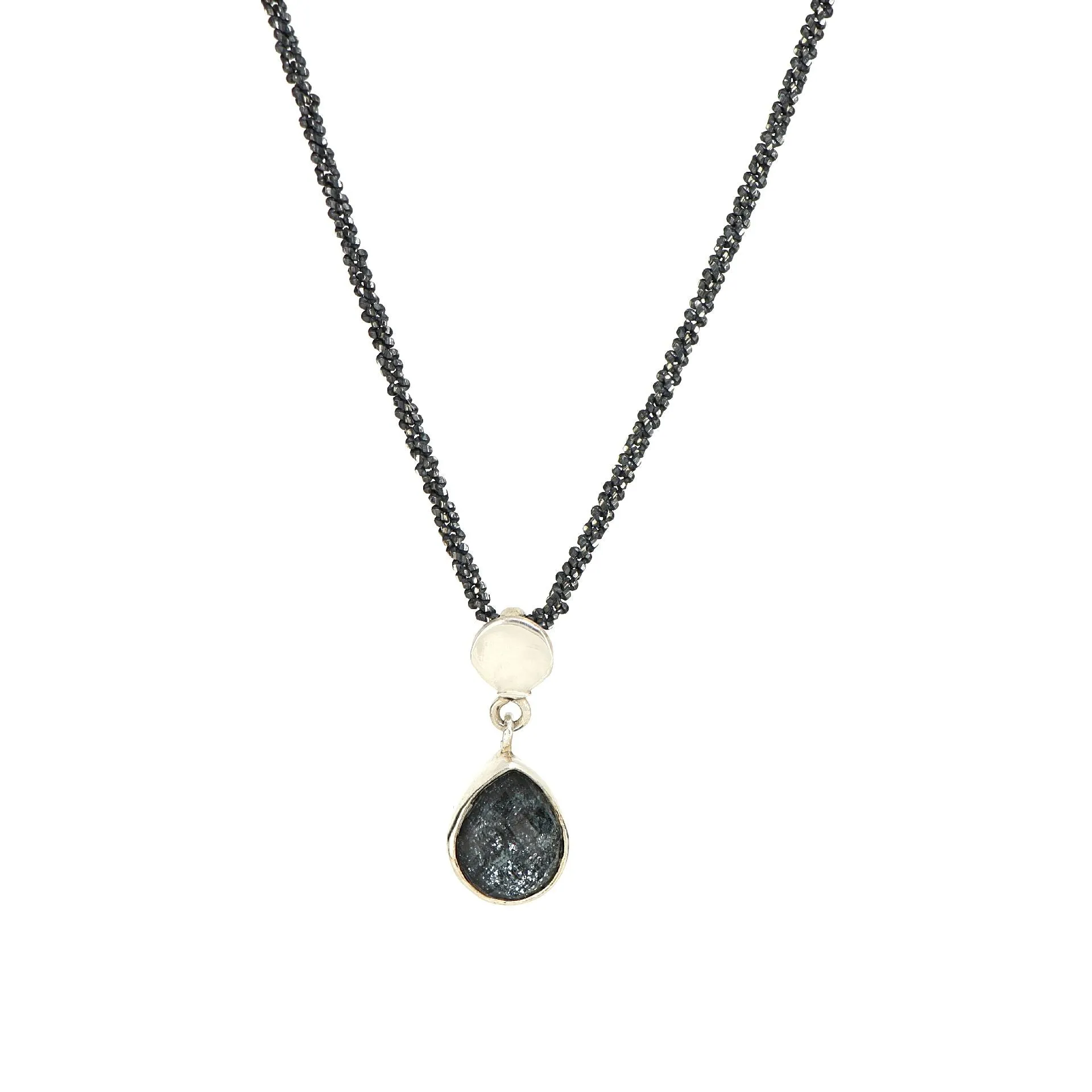 Athena drop necklace with american hematite