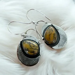 Australian Dendritic Opal Solid 925 Sterling Silver Earrings