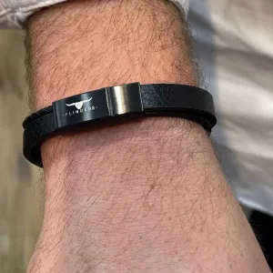 Avenel - Scout Leather Wristband - Black