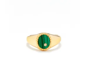 BABY CHEVALIERE OVALE MALACHITE OJ