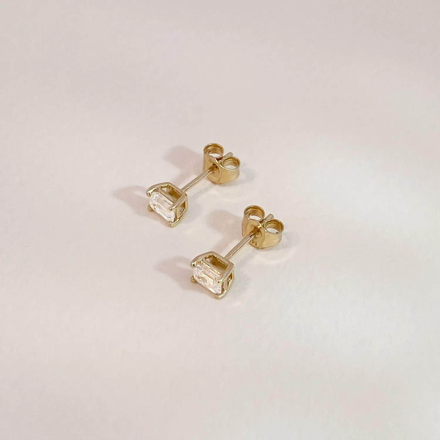 Baguette Diamond Studs