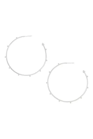 Ball Silver Hoops, Large