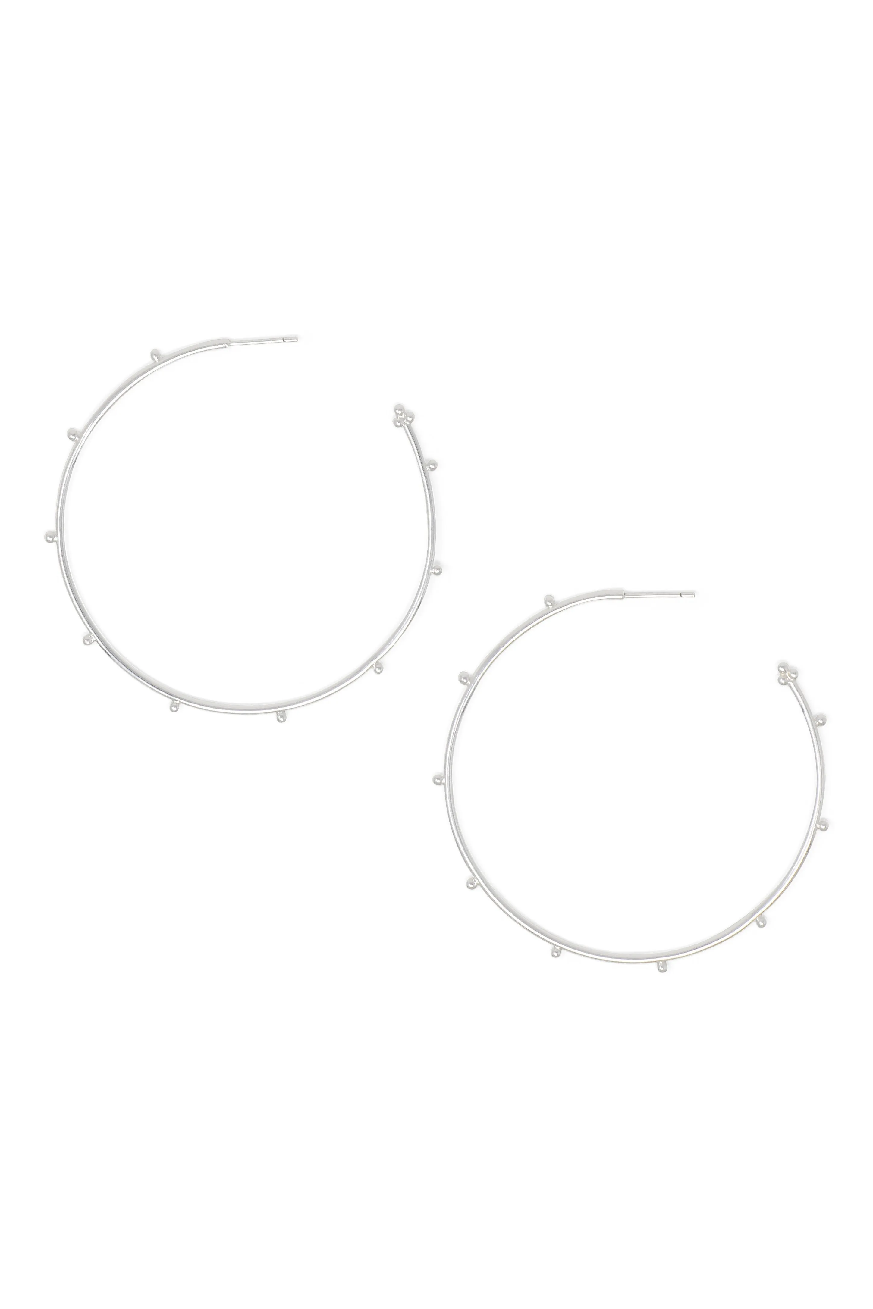 Ball Silver Hoops, Large