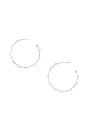 Ball Silver Hoops, Medium