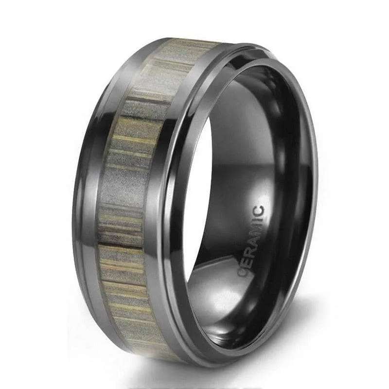 Bamboo Forest Men's Ceramic Wedding Band