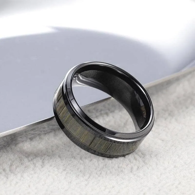 Bamboo Forest Men's Ceramic Wedding Band