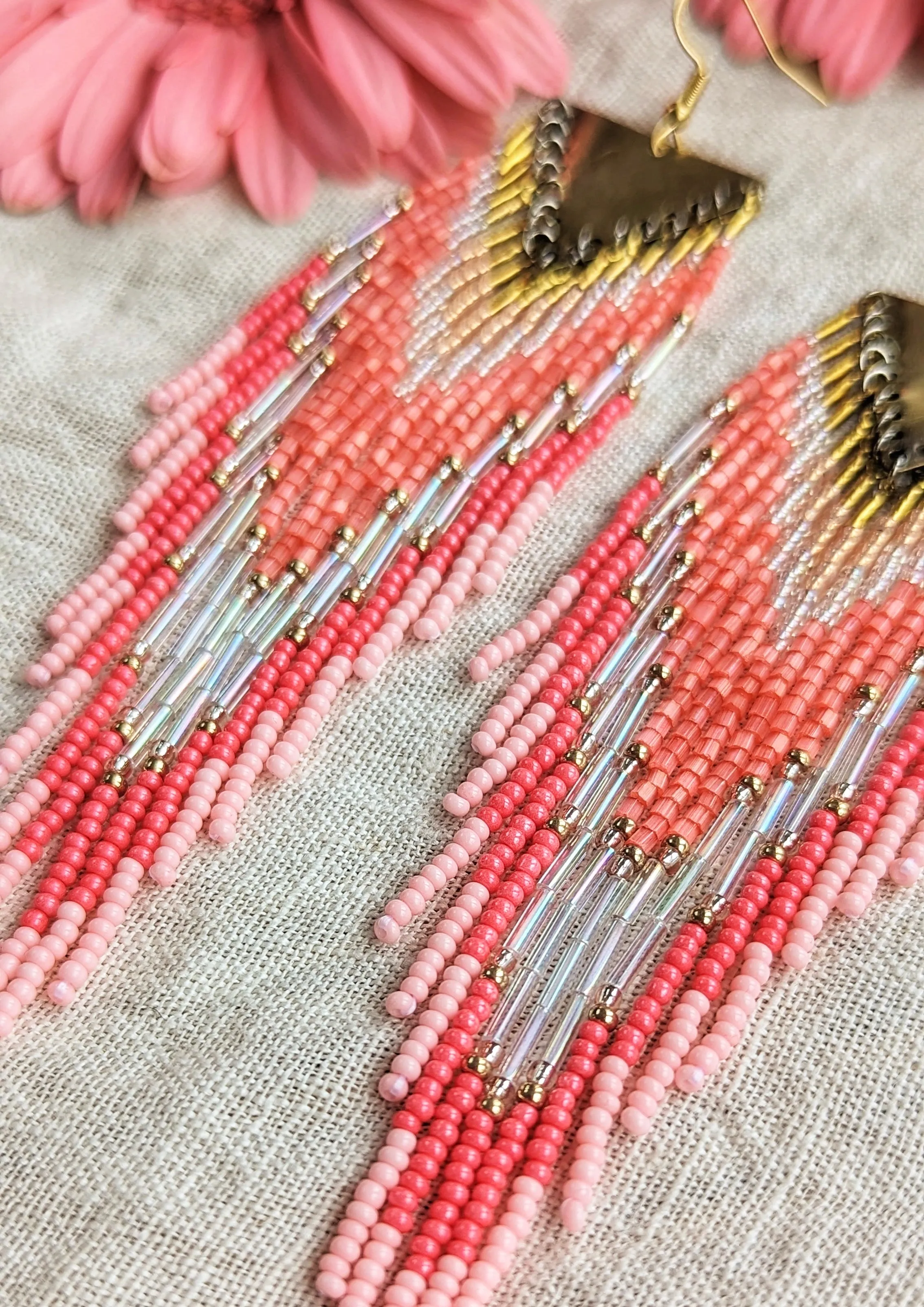 Barbie Inspired Pink Seed Bead Earrings III