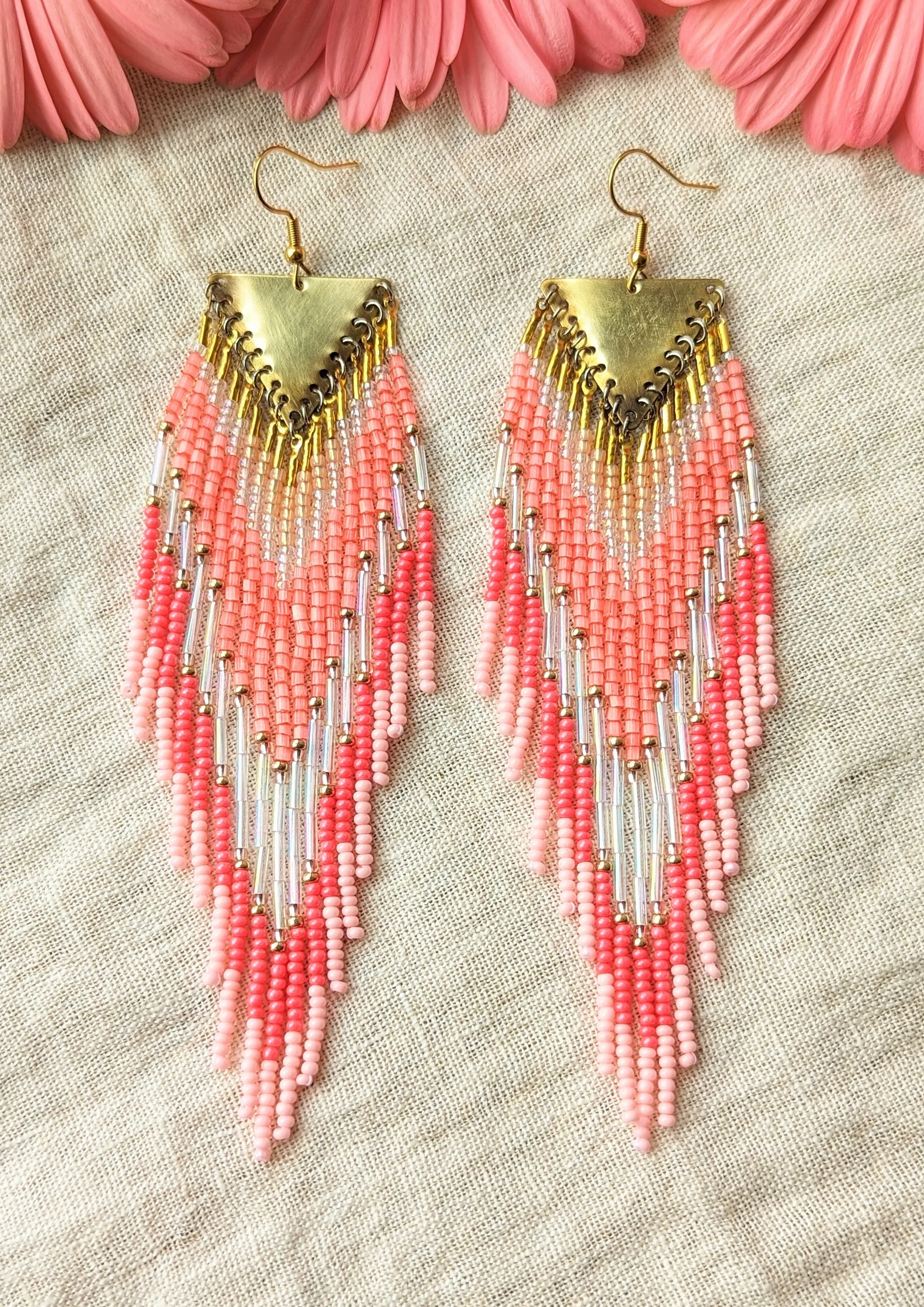 Barbie Inspired Pink Seed Bead Earrings III
