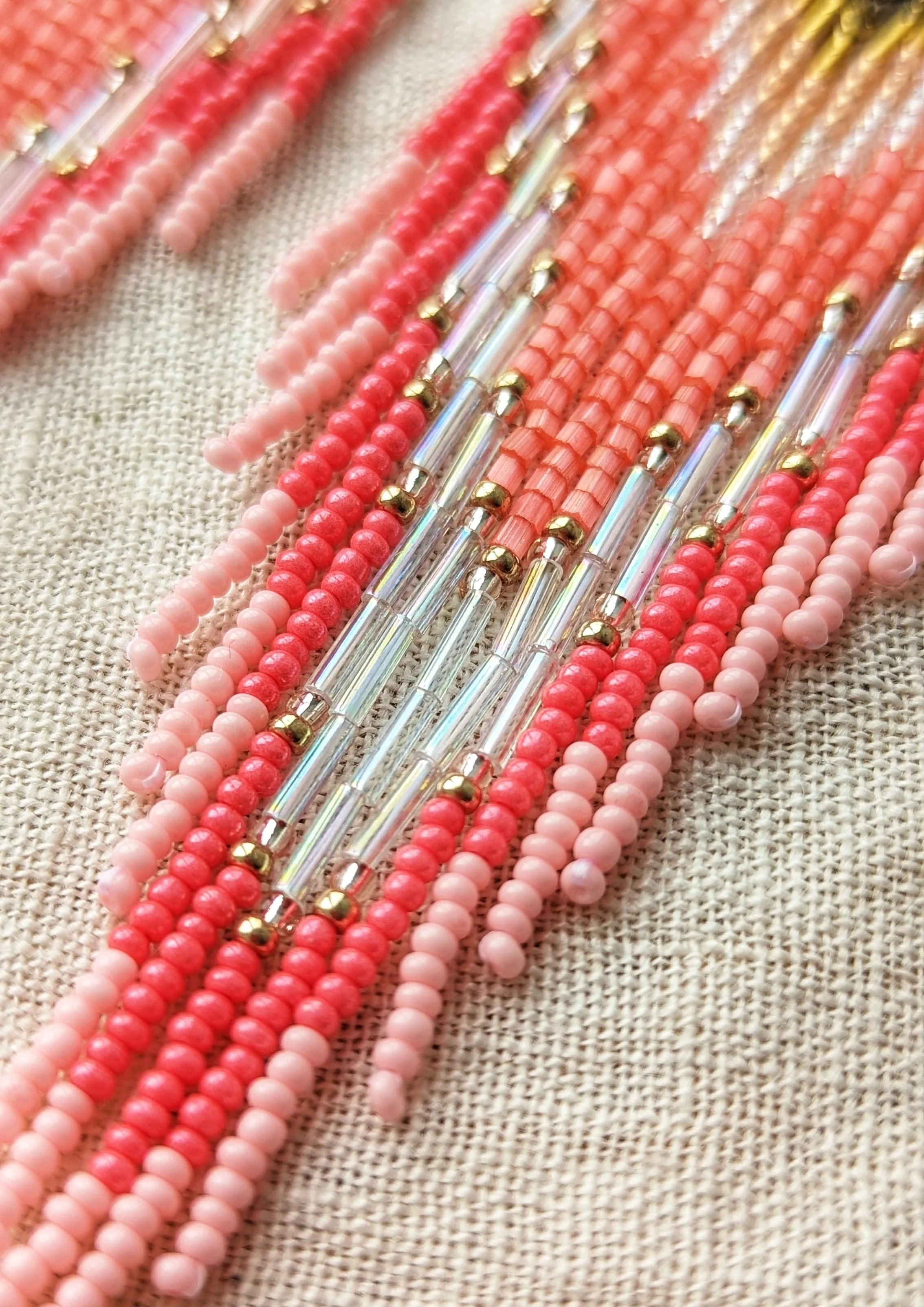 Barbie Inspired Pink Seed Bead Earrings III
