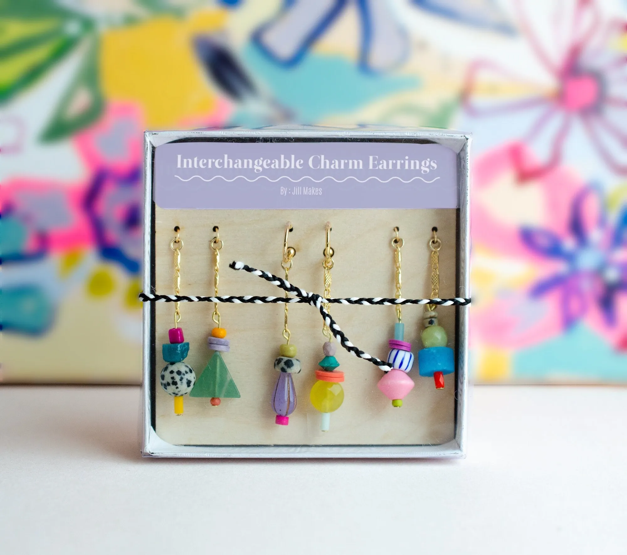 Beaded charm earrings, mix and match earrings, colorful dangle earrings, gift for her, gift for her, teen gift, interchangeable earring kit