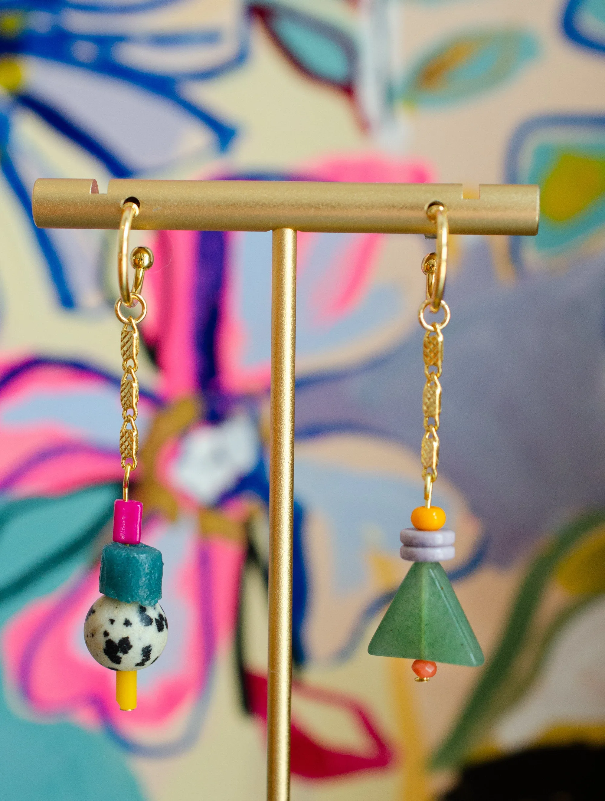 Beaded charm earrings, mix and match earrings, colorful dangle earrings, gift for her, gift for her, teen gift, interchangeable earring kit