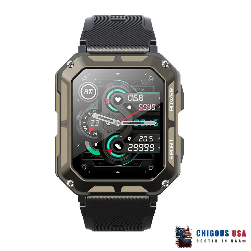 Bearscome Indestructible Outdoor Sports Smartwatch Heart Rate Blood Oxygen Call Reminder Bluetooth Music