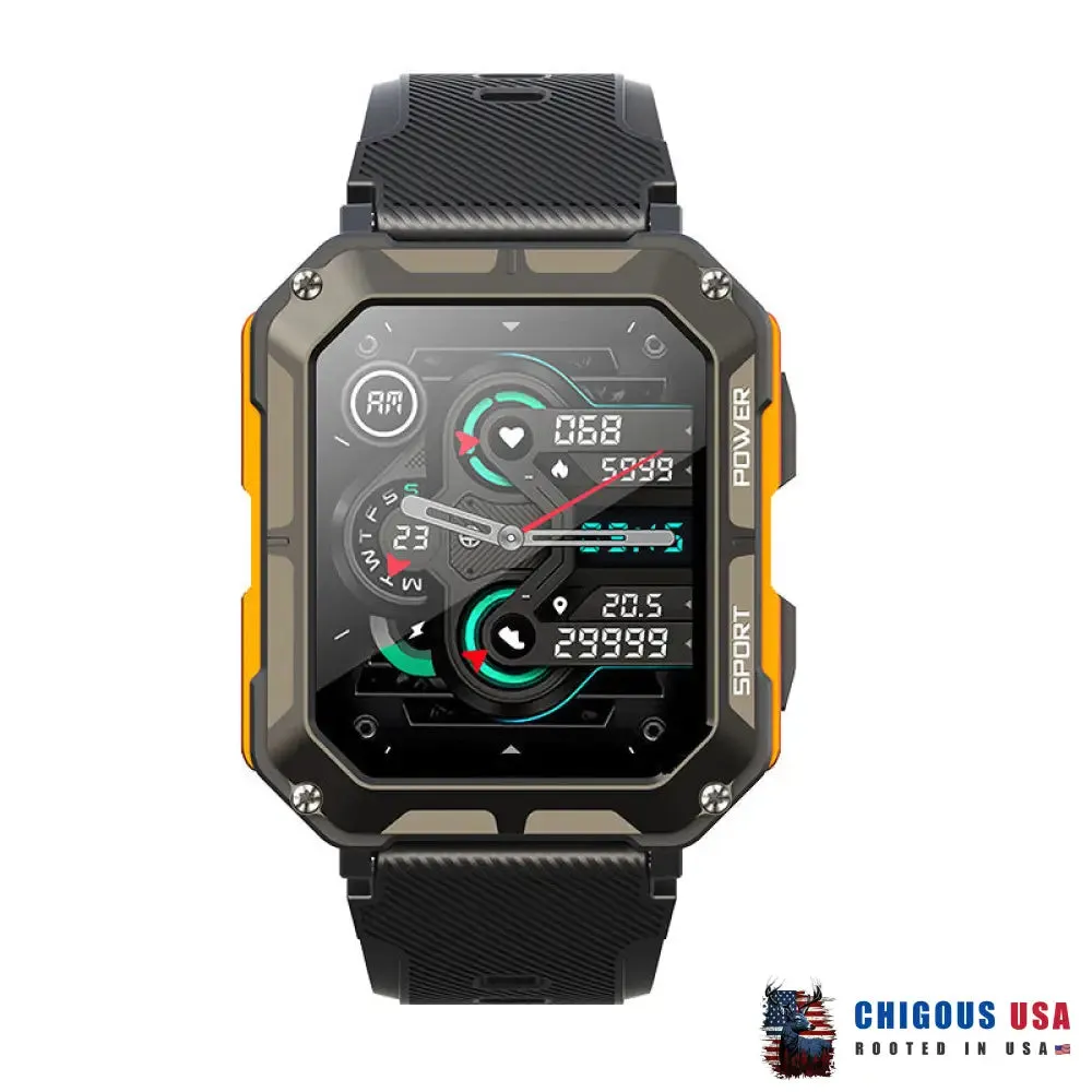 Bearscome Indestructible Outdoor Sports Smartwatch Heart Rate Blood Oxygen Call Reminder Bluetooth Music
