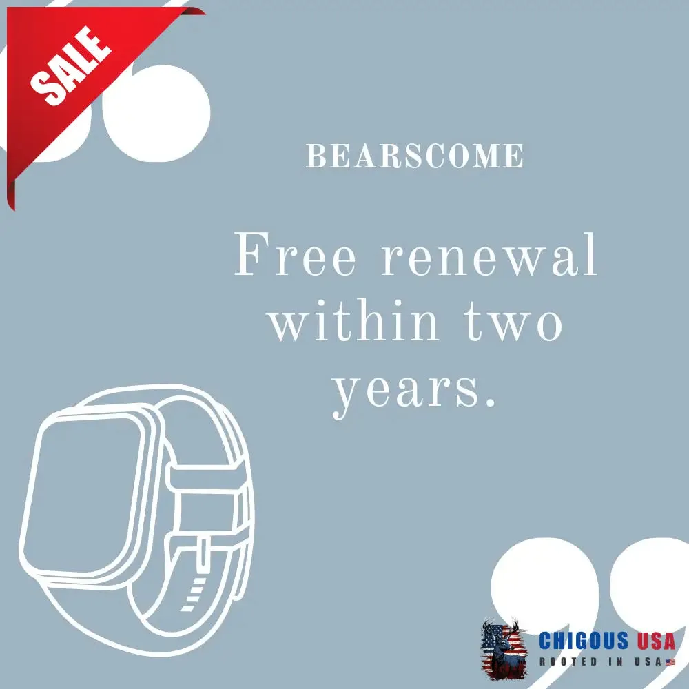 BEARSCOME VEE Bluetooth Call ECG/EKG Blood Oxygen Sleep Monitoring Music SmartWatch