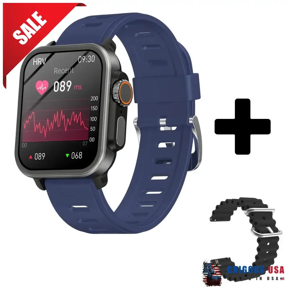 BEARSCOME VEE Bluetooth Call ECG/EKG Blood Oxygen Sleep Monitoring Music SmartWatch