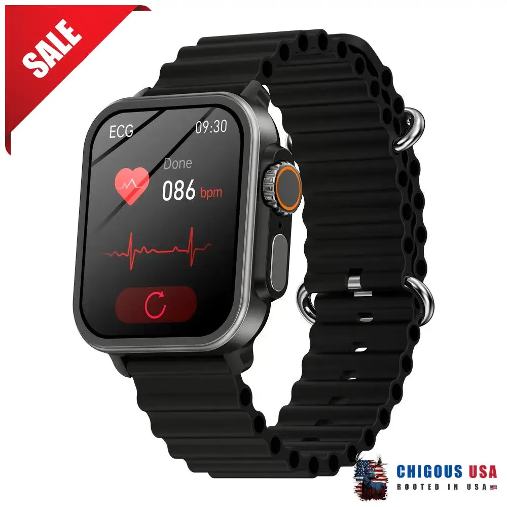 BEARSCOME VEE Bluetooth Call ECG/EKG Blood Oxygen Sleep Monitoring Music SmartWatch