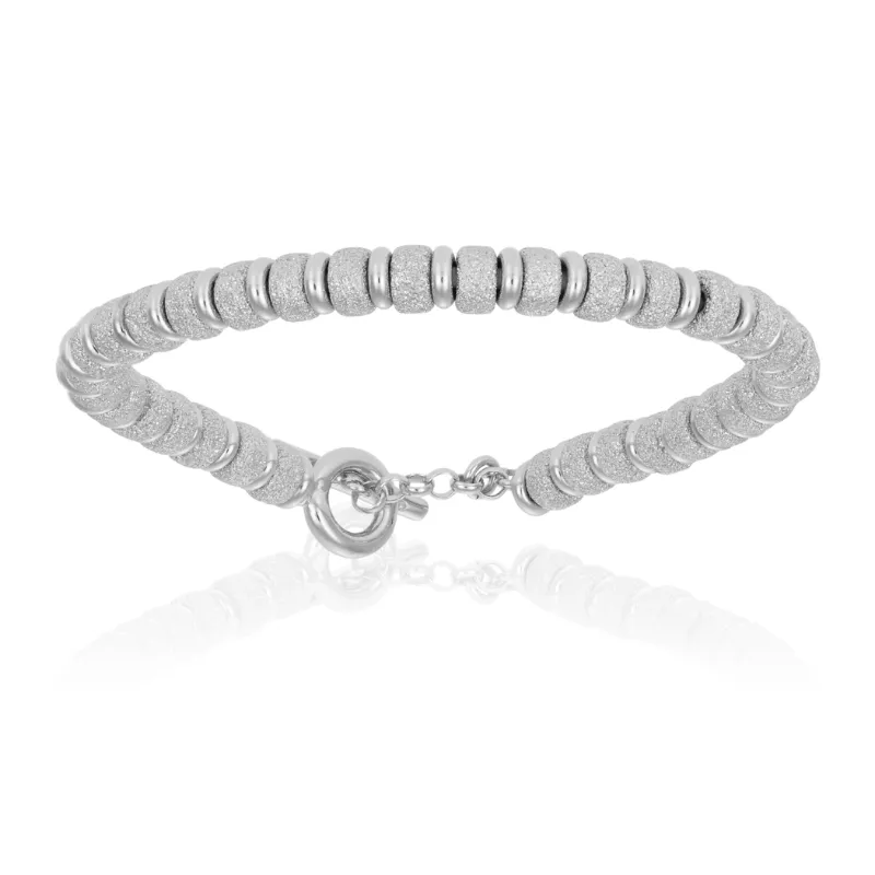 Black Bracelets with White Gold Beads Gift Idea for him